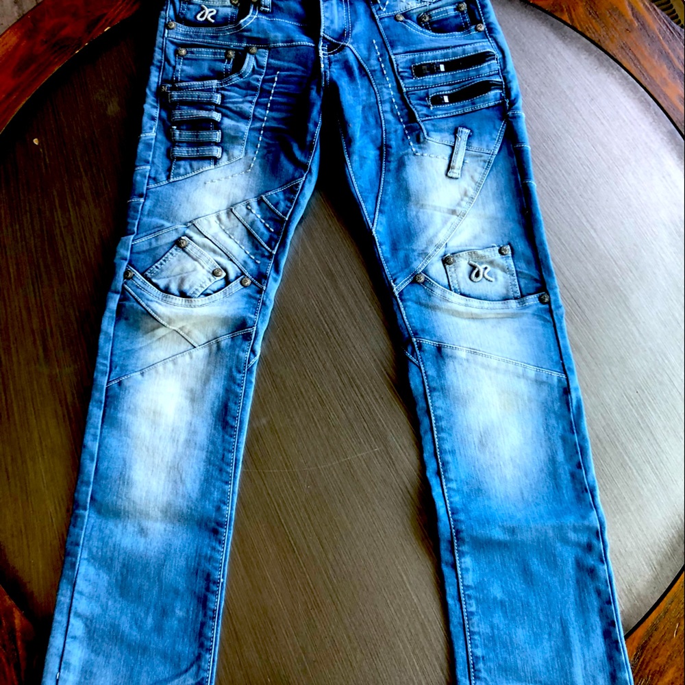 Biker jeans. Never worn. Size 24. Hemmed to fit 5”2 human